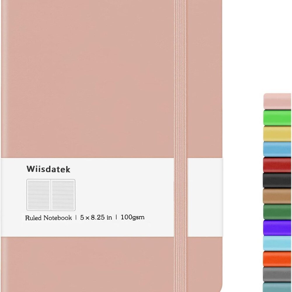 Notebook Journal, Lined Leather Hard Cover,100Gsm Thick Paper with Inner Pocket